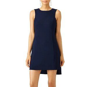 Trina Turk Women's Boat Neck Sleeveless Side Zip Shift Navy Sedona Dress Size 6